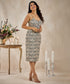Body Hugging Printed Beige Dress